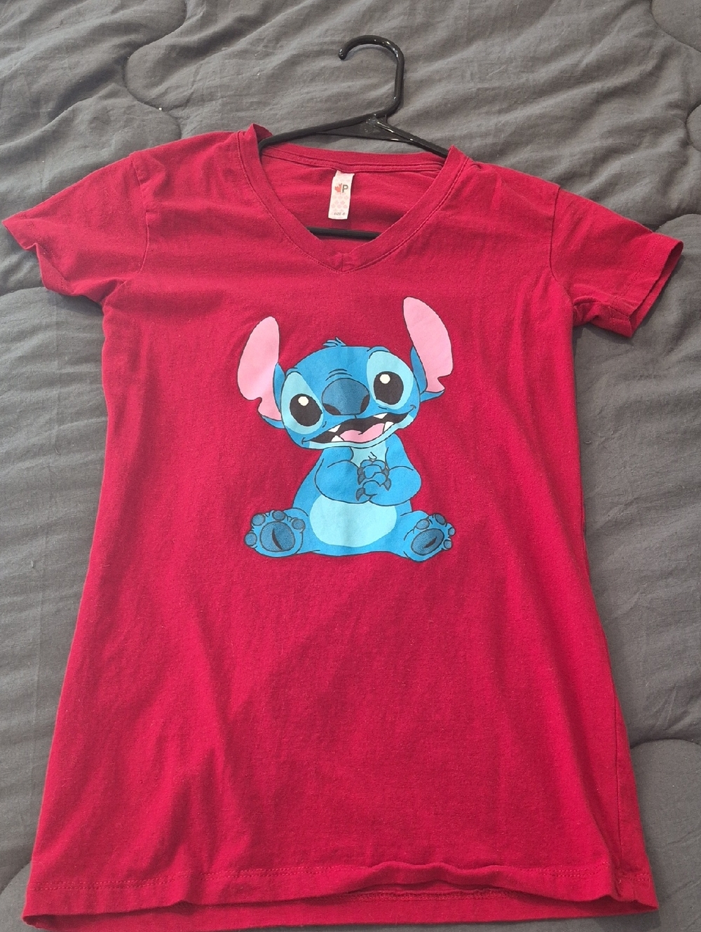 Kids Red Stitch Graphic V-Neck Tee